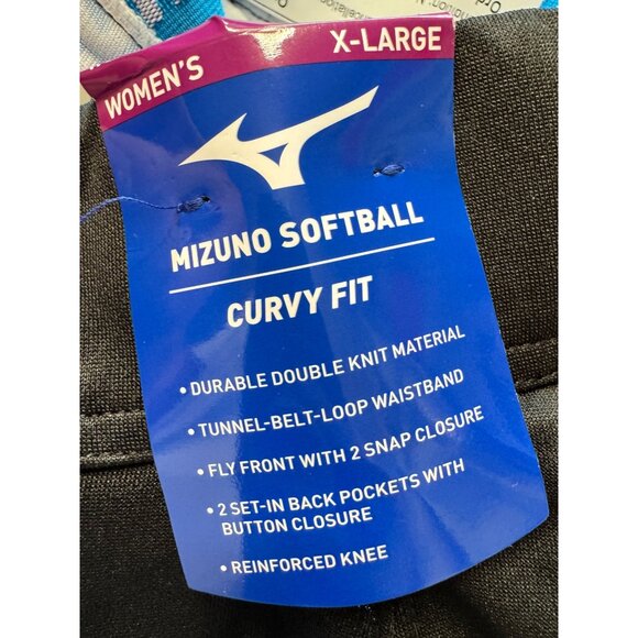 Mizumo Softball Pants Size XL Curvy Fit NWT $45 Belt Loop Pockets Reinforced Kne - Picture 4 of 9